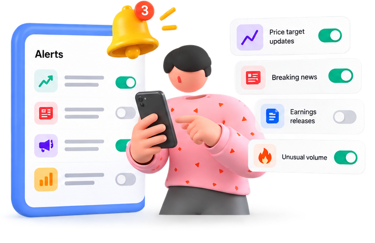 Person managing alert toggles on their phone