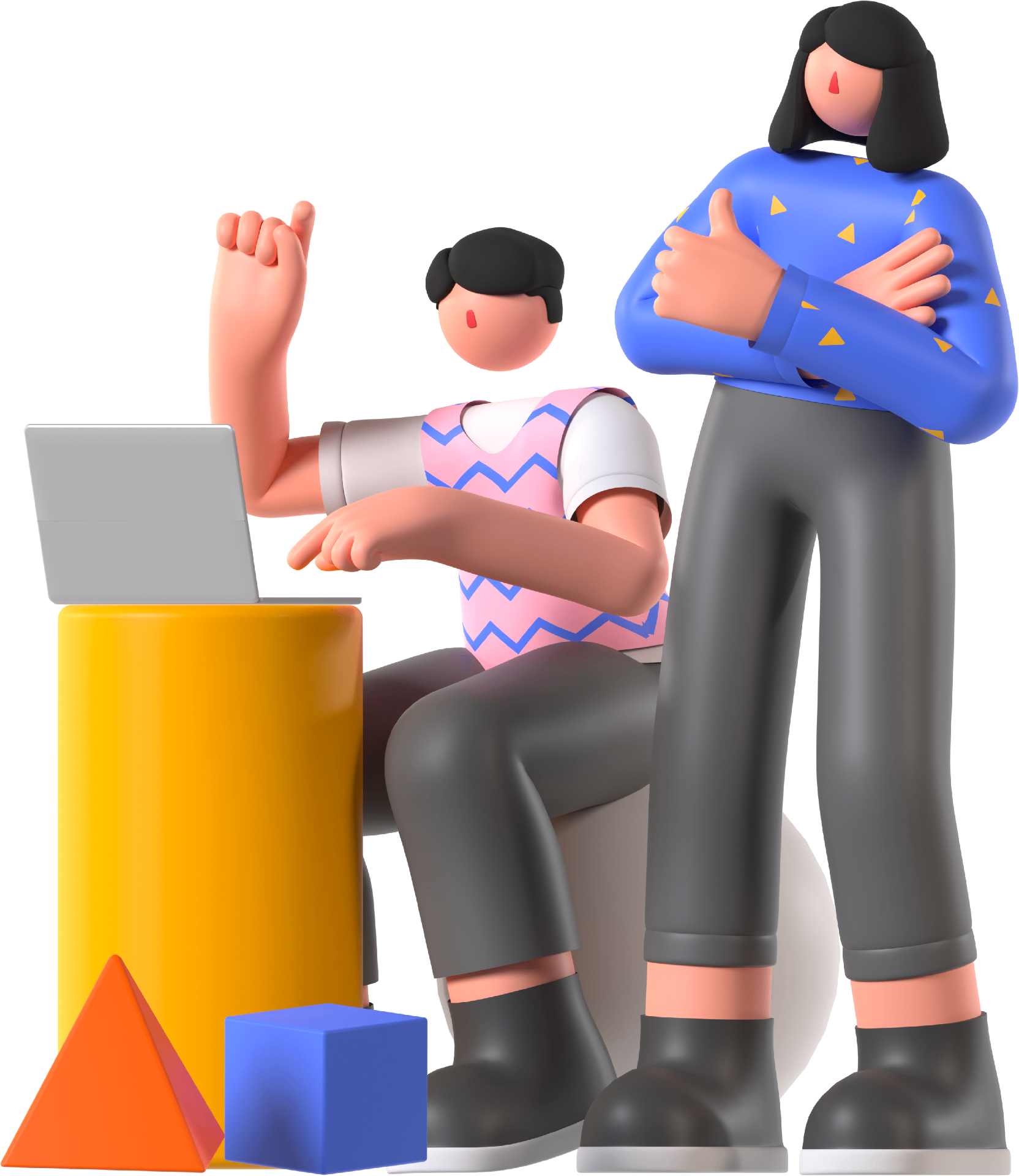Two investors at a laptop